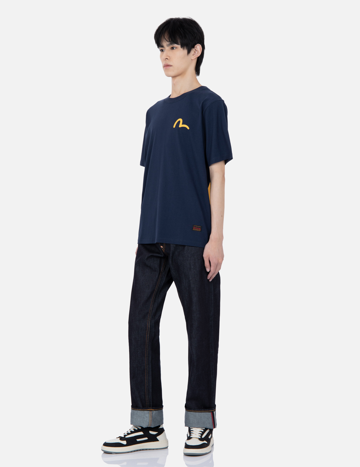 大M印花闊腳牛仔褲#2000 大M印花闊腳牛仔褲#2000