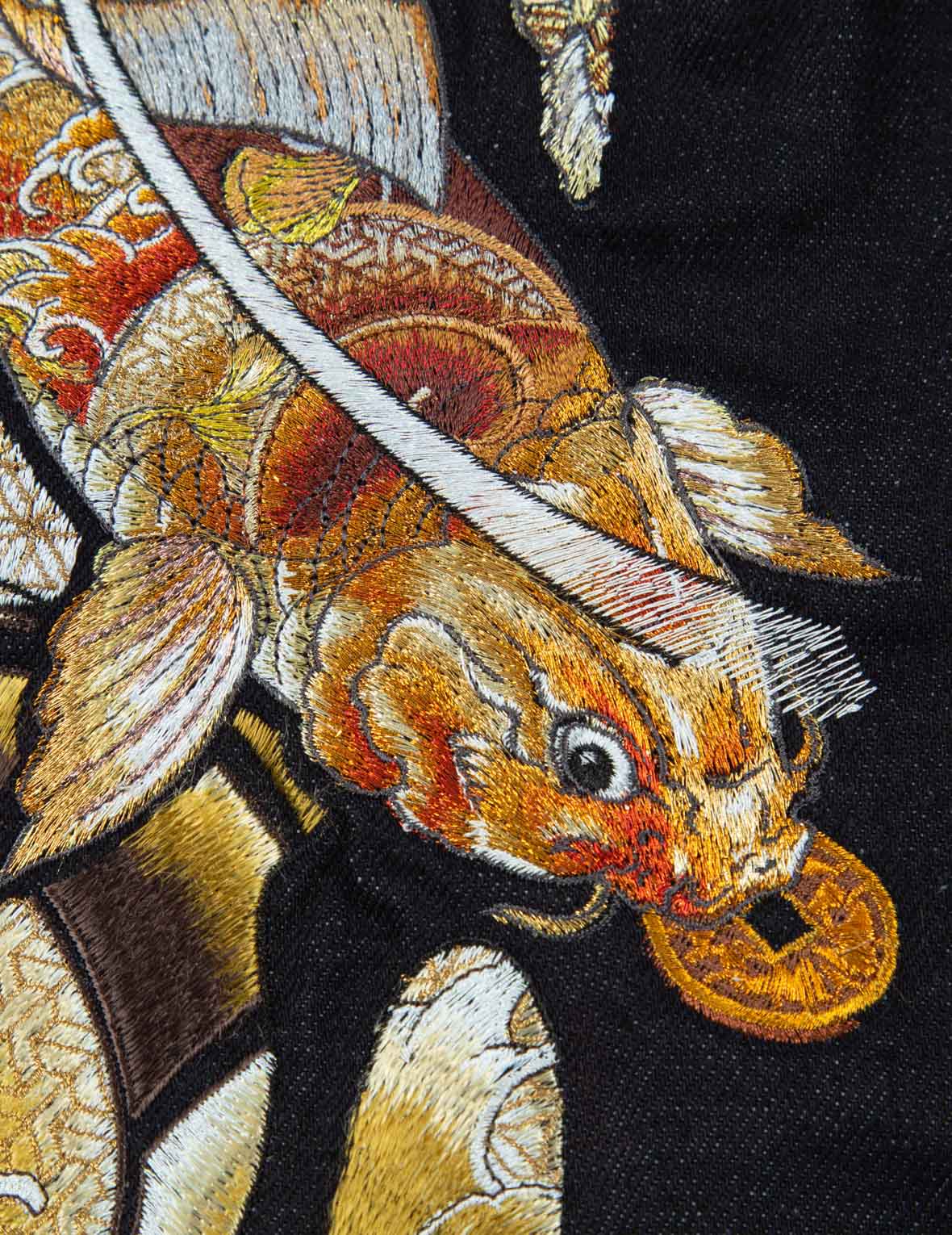 Tattoo Koi Daicock Embroidery Denim Jacket