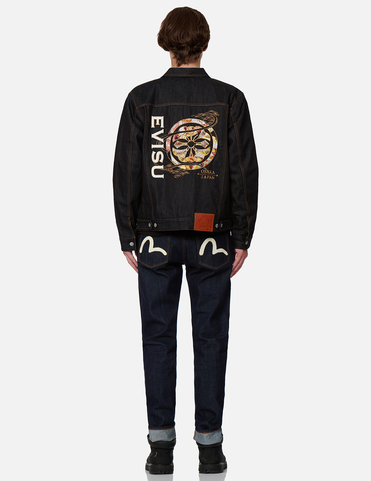 Koipattern Kamon and Logo Embroidery Denim Jacket