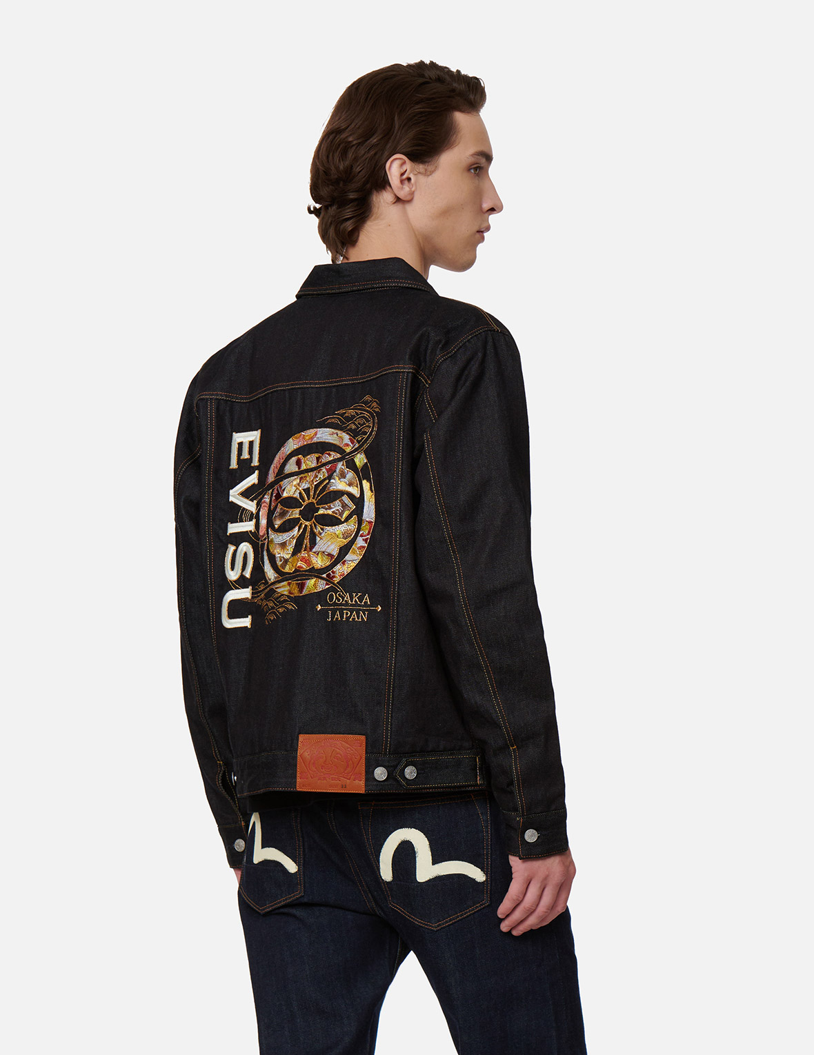 Koipattern Kamon and Logo Embroidery Denim Jacket