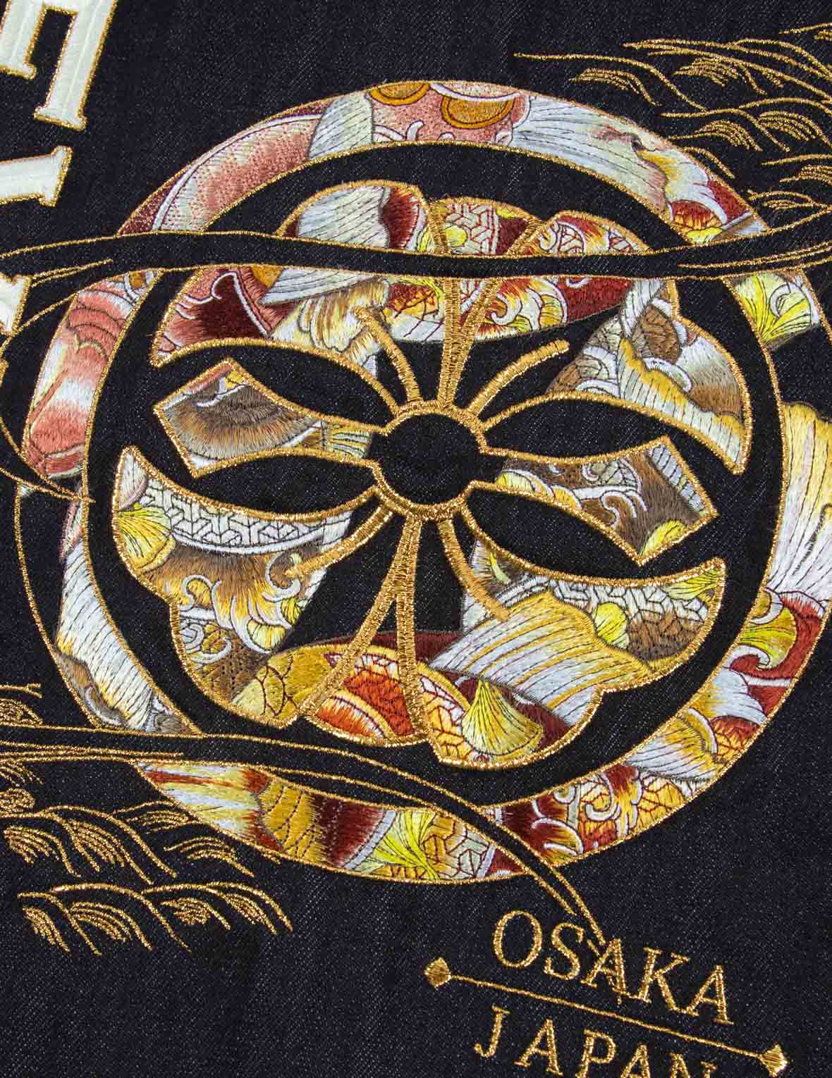 Koipattern Kamon and Logo Embroidery Denim Jacket