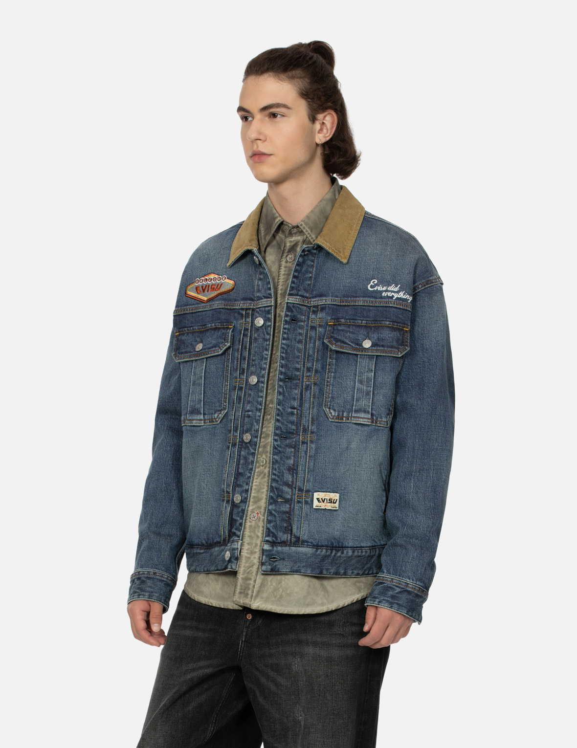 MAHF デニム風ルーズジャケット×デニム風サイドポケットスノーパンツ