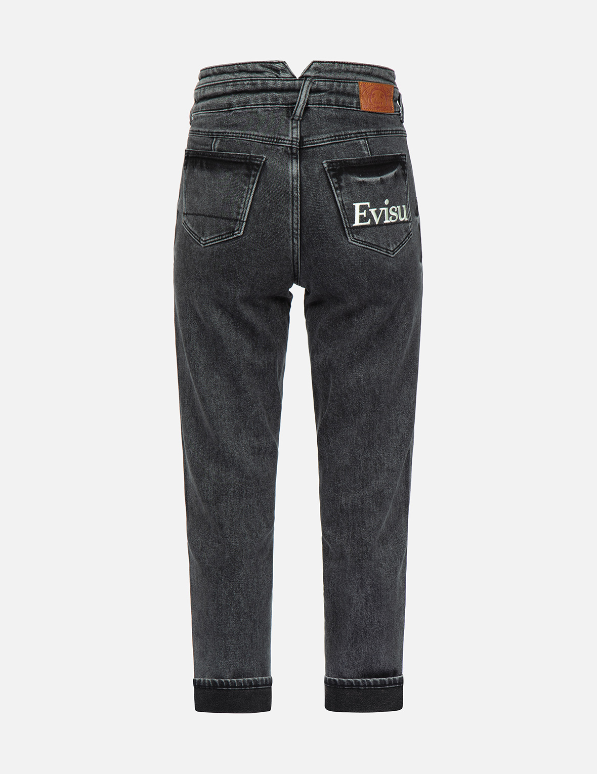 Logo Embroidery Taper Jeans