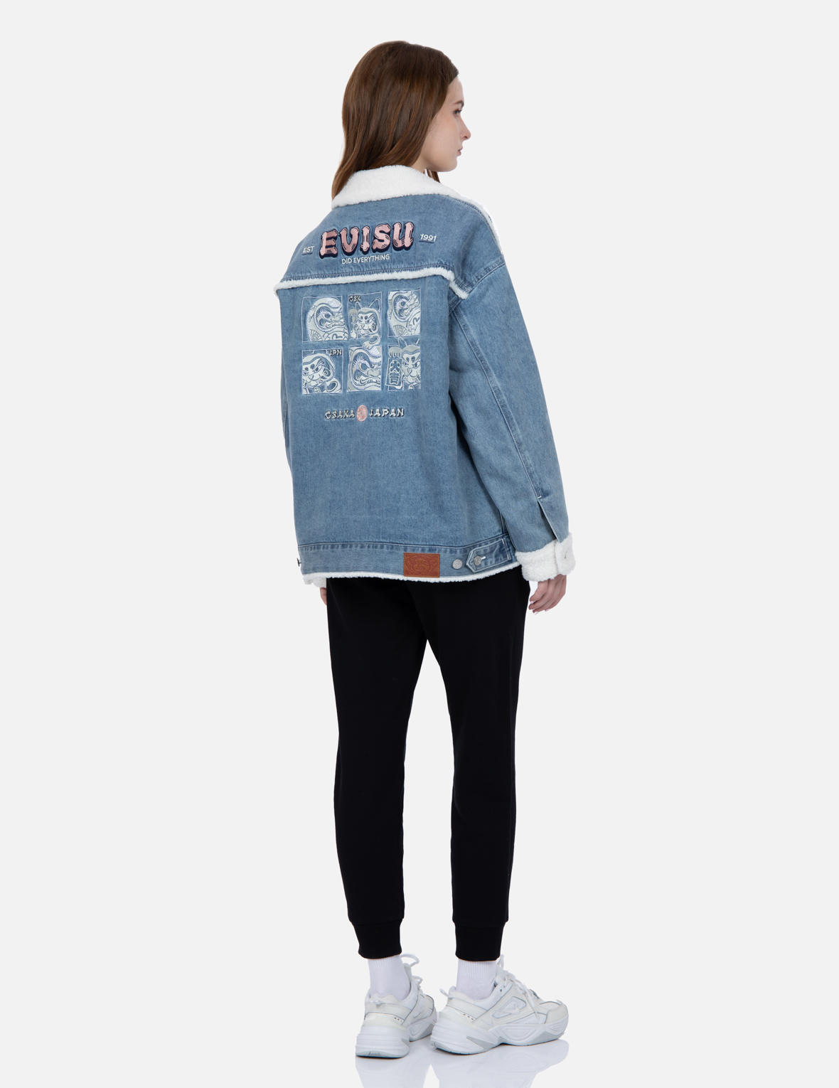 Seagull and Kamon Embroidery Sweatpants