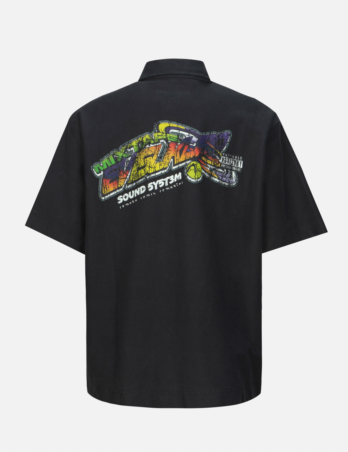 3D Badge and Digital Print Oversized ShortSleeve Shirt