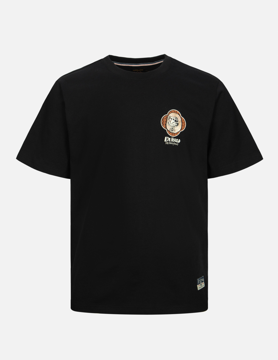 レトロ花札マルチロゴプリントレギュラーフィットTシャツ